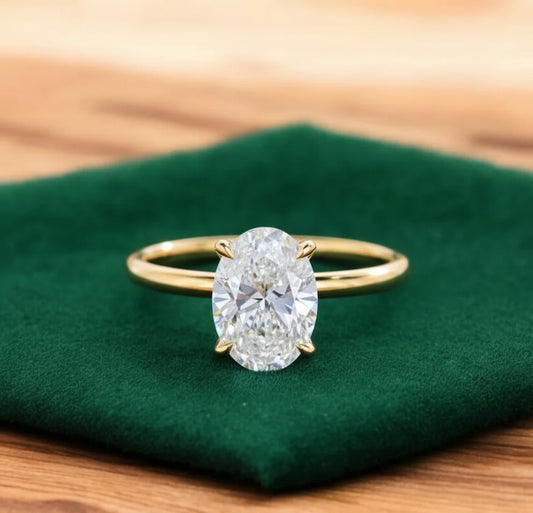 2.065 ct Oval Lab-Grown Diamond Ring – Solid Yellow Gold