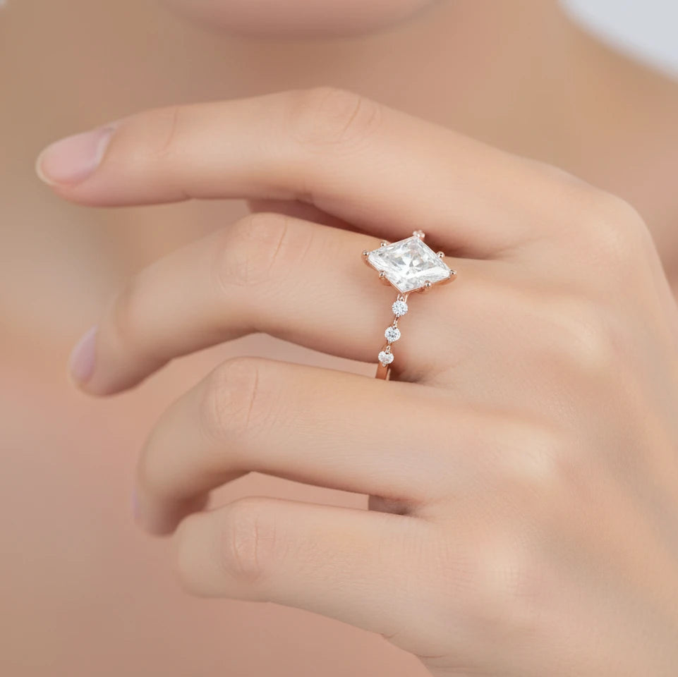 1.120ct Kite Lab Diamond Vintage Ring – Rose Gold