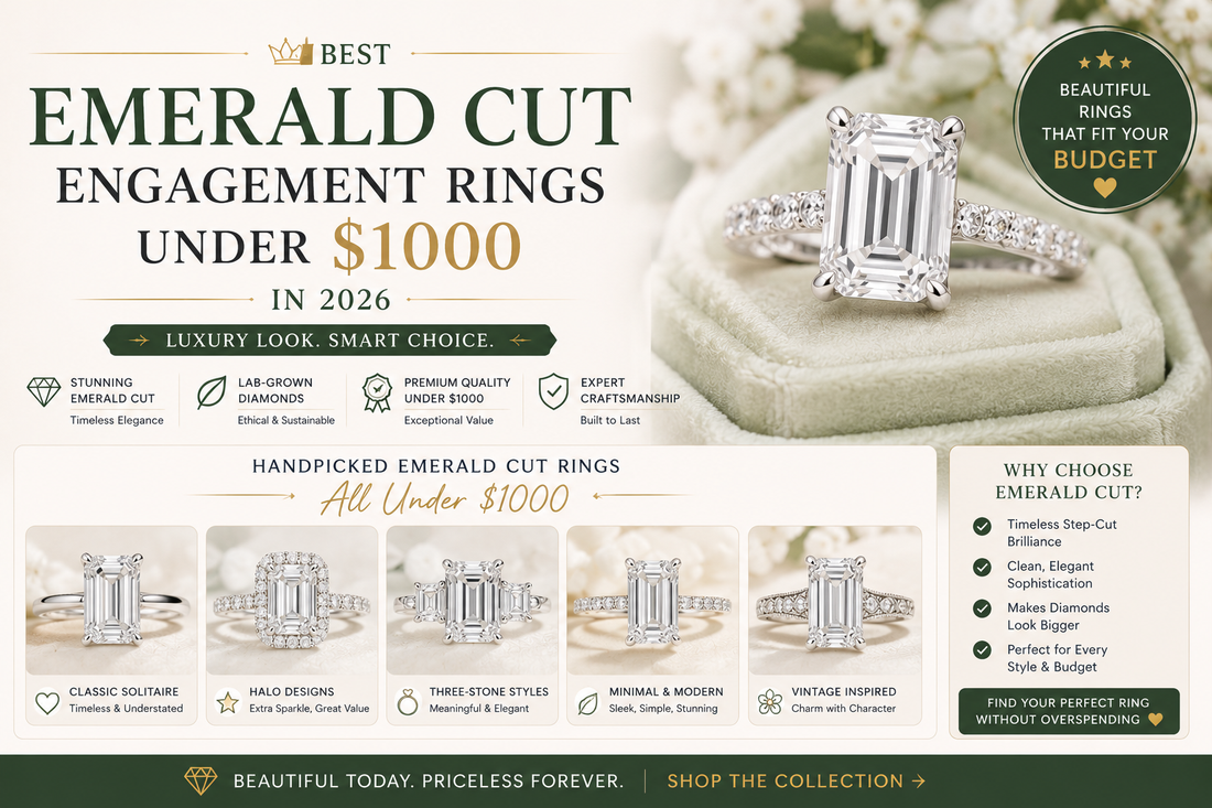 Best Emerald Cut Engagement Rings Under $1000 in 2026