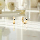 Bold Huggie Hoop Earrings • 14K Rose Gold Small Chunky Hoops