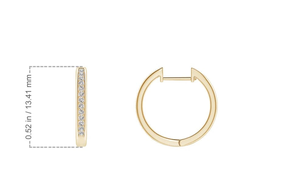 1/10ct Pavé-Set Lab-Grown Diamond Hoop Earrings