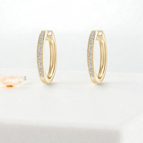 1/3ct Pavé-Set Lab-Grown Diamond Hoop Earrings