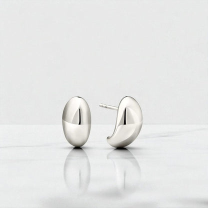 Bold Dome Huggie Hoop Earrings • 14K Gold Chunky Mini Hoops