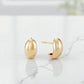 Bold Dome Huggie Hoop Earrings • 14K Gold Chunky Mini Hoops
