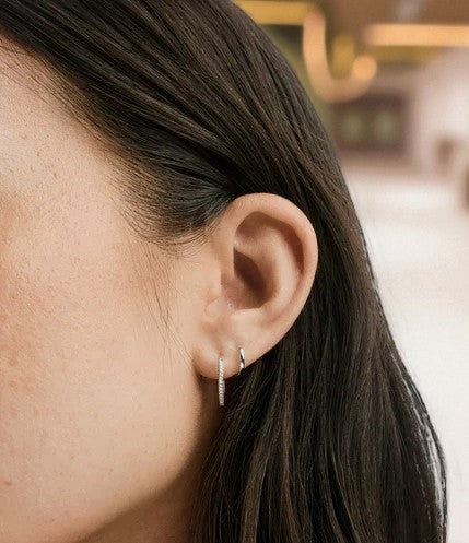 Pair Mini Gold Hoop Earring • 14K Gold Tiny Cartilage Hoop
