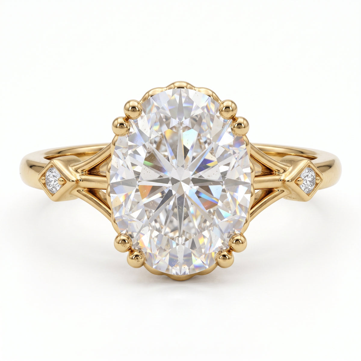 1.25 ct Oval Lab Grown Diamond Engagement Ring • Vintage Art Deco Inspired Ring