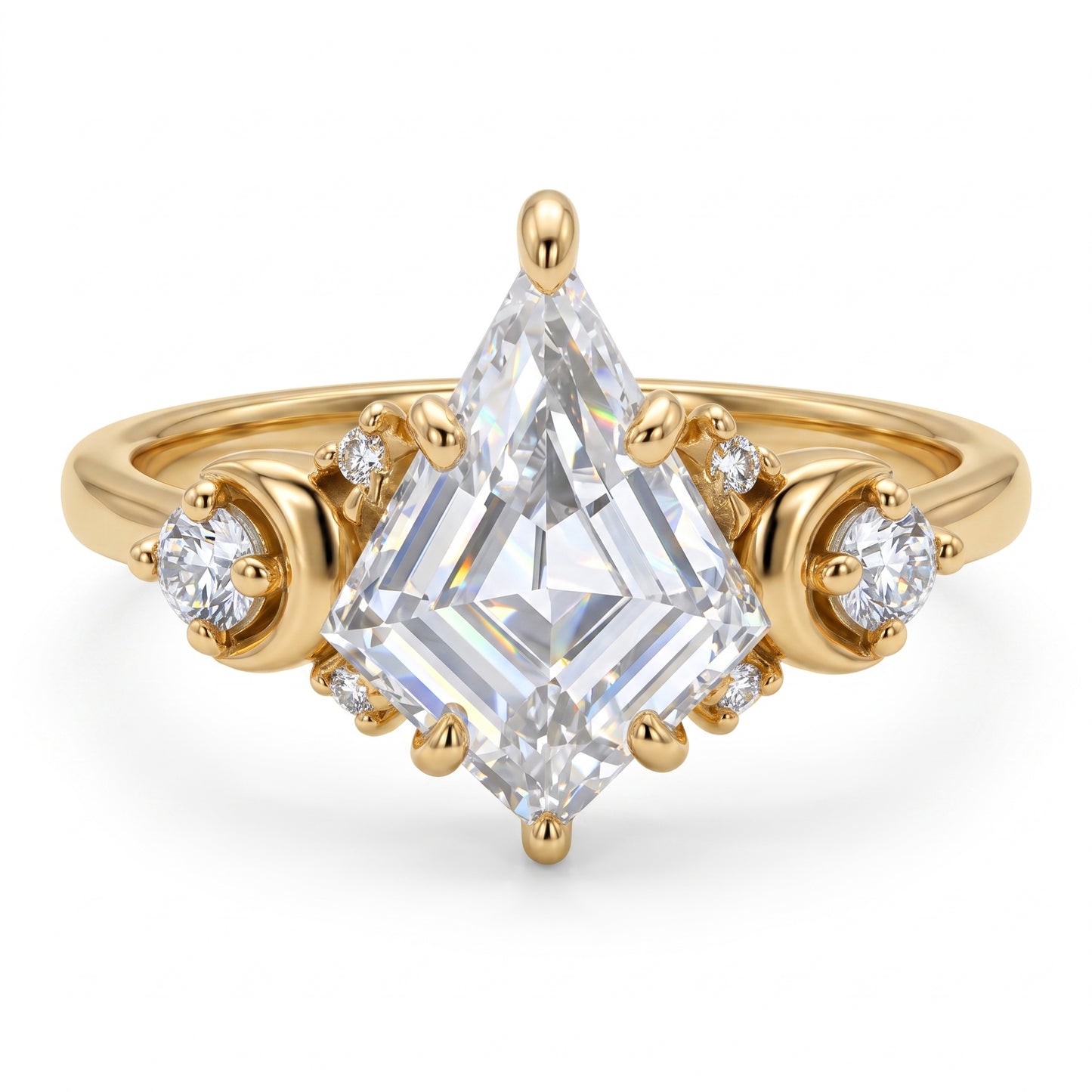 1.20ct Kite Cut Lab Grown Diamond Engagement Ring 14k Rose Gold Ring