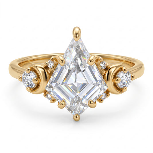 1.20ct Kite Cut Lab Grown Diamond Engagement Ring 14k Rose Gold Ring