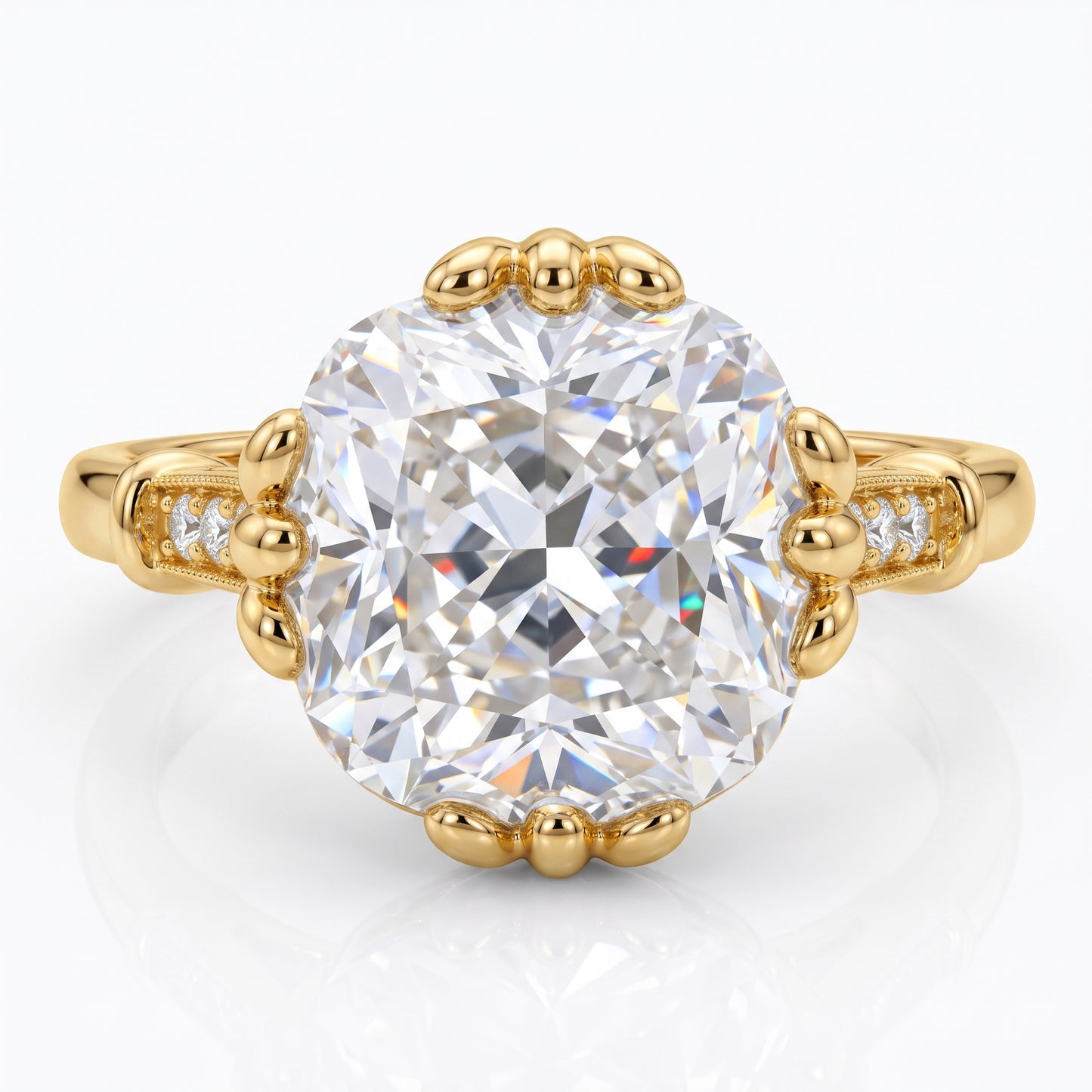 3.600ct Cushion Cut Lab Grown Diamond Solitaire Engagement Ring