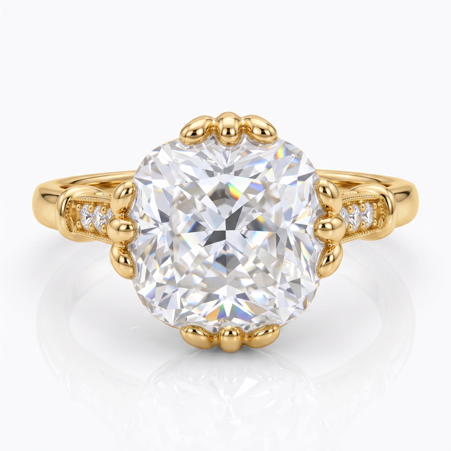 3.600ct Cushion Cut Lab Grown Diamond Solitaire Engagement Ring