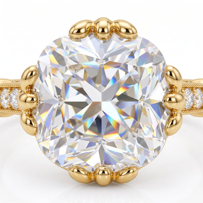 3.600ct Cushion Cut Lab Grown Diamond Solitaire Engagement Ring