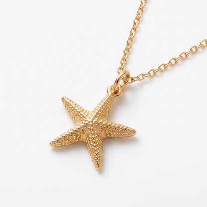 14k Gold Gold Starfish Beach Charm Necklace
