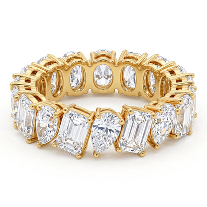1.90 ct Emerald & Pear Lab Grown Diamond Eternity Wedding Band Ring