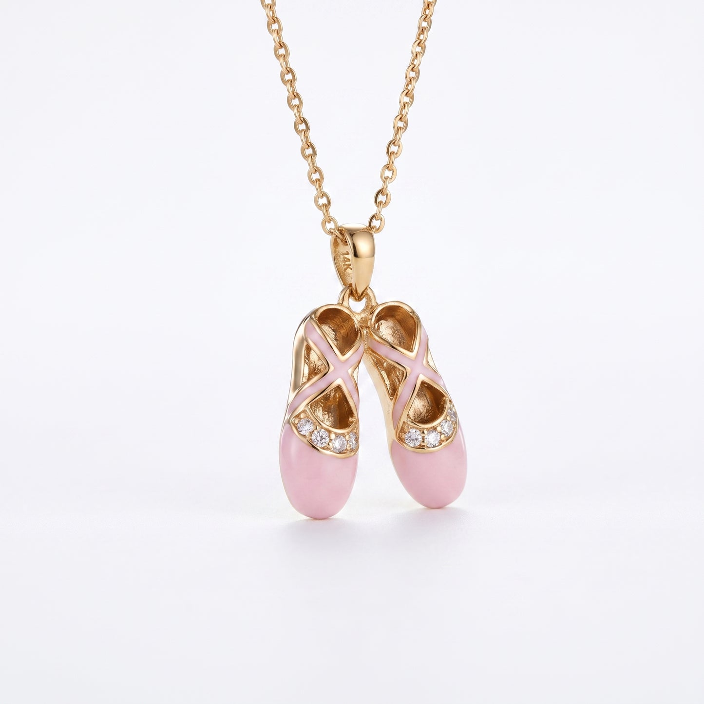 0.10ct Ballet Shoes Lab Grown Diamond Pendant Necklace