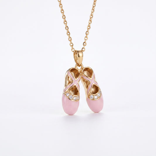 0.10ct Ballet Shoes Lab Grown Diamond Pendant Necklace