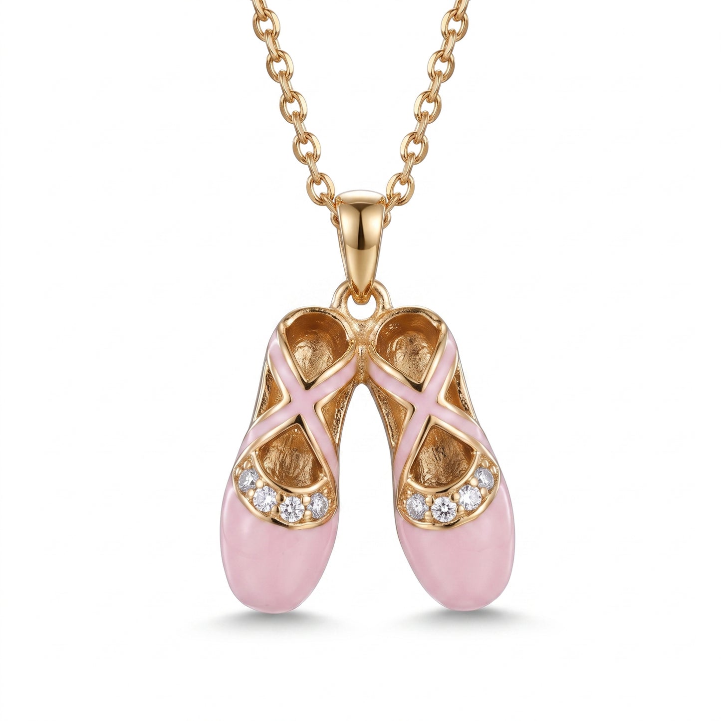 0.10ct Ballet Shoes Lab Grown Diamond Pendant Necklace
