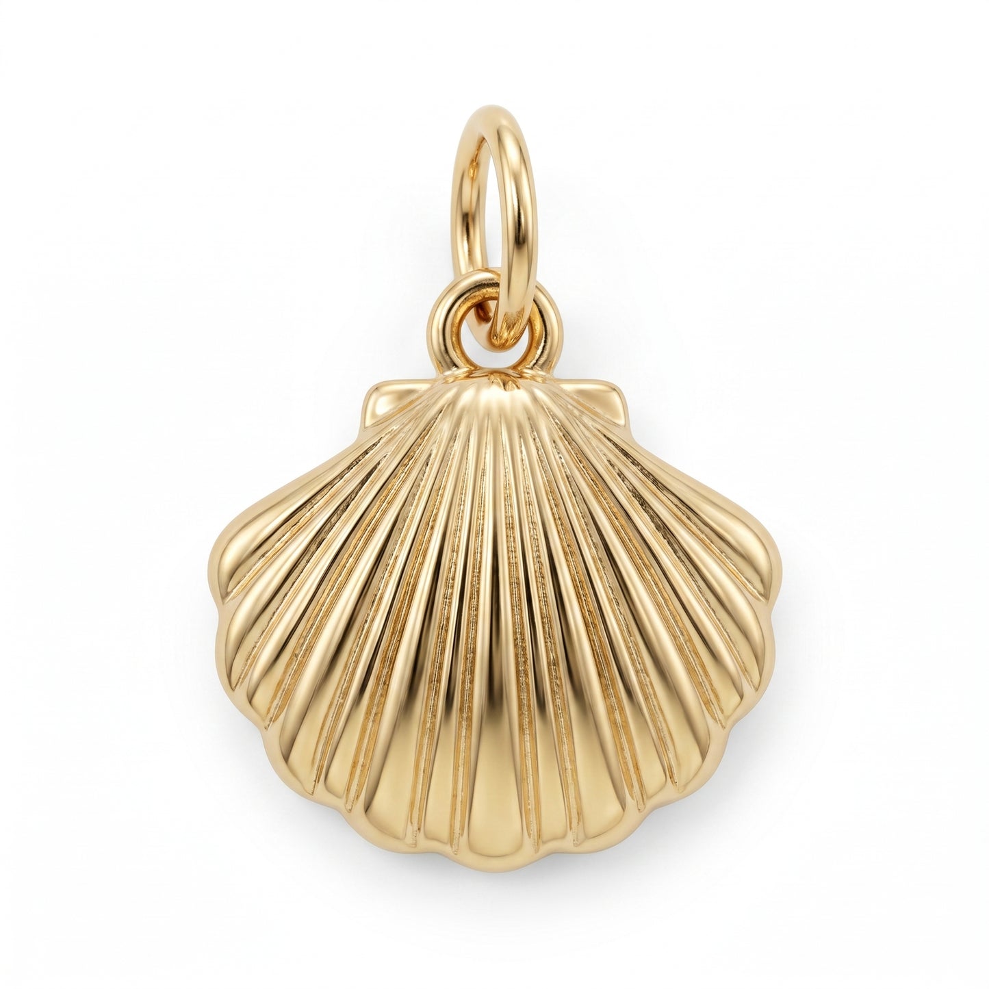 Seashell Pendant Necklace, 14K Gold Shell Necklace