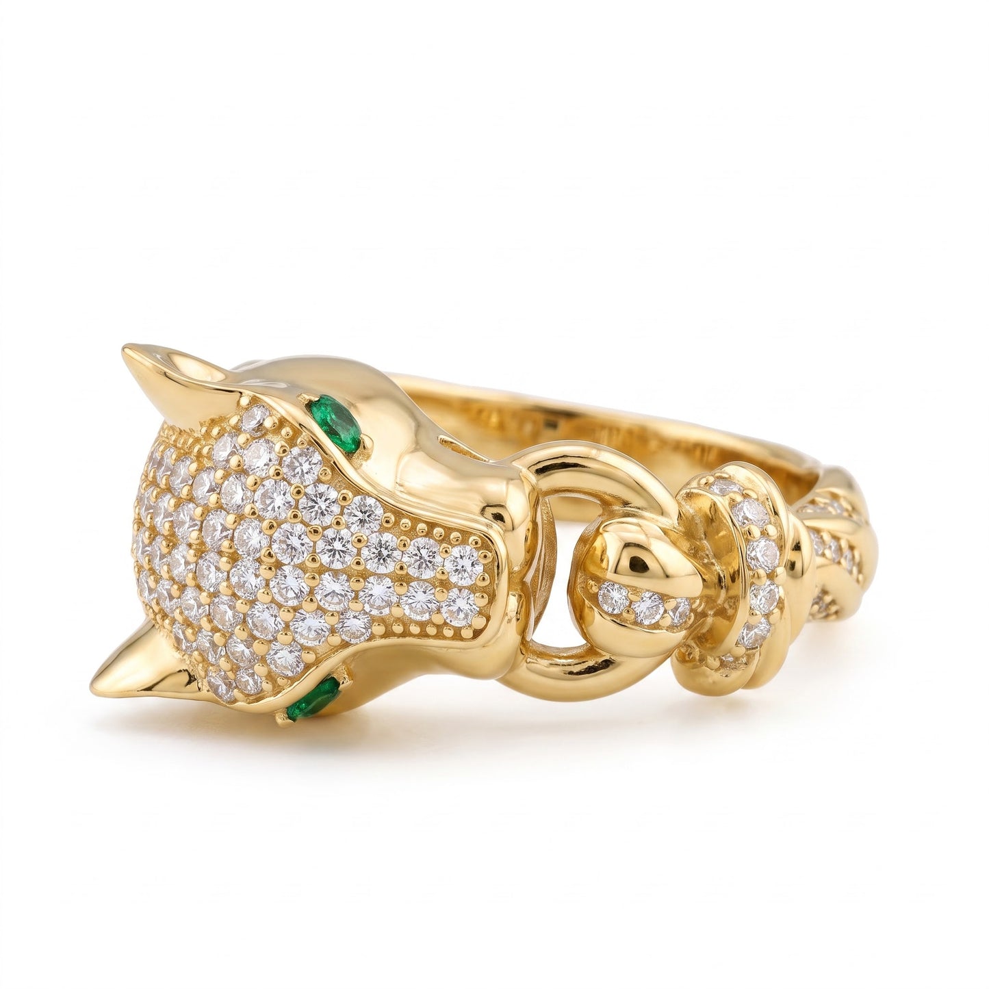 Panther Ring With Lab-Grown Diamond, Animal Ring