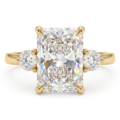 2.40 CT Radiant Lab Grown Diamond Three Stone Engagement Ring