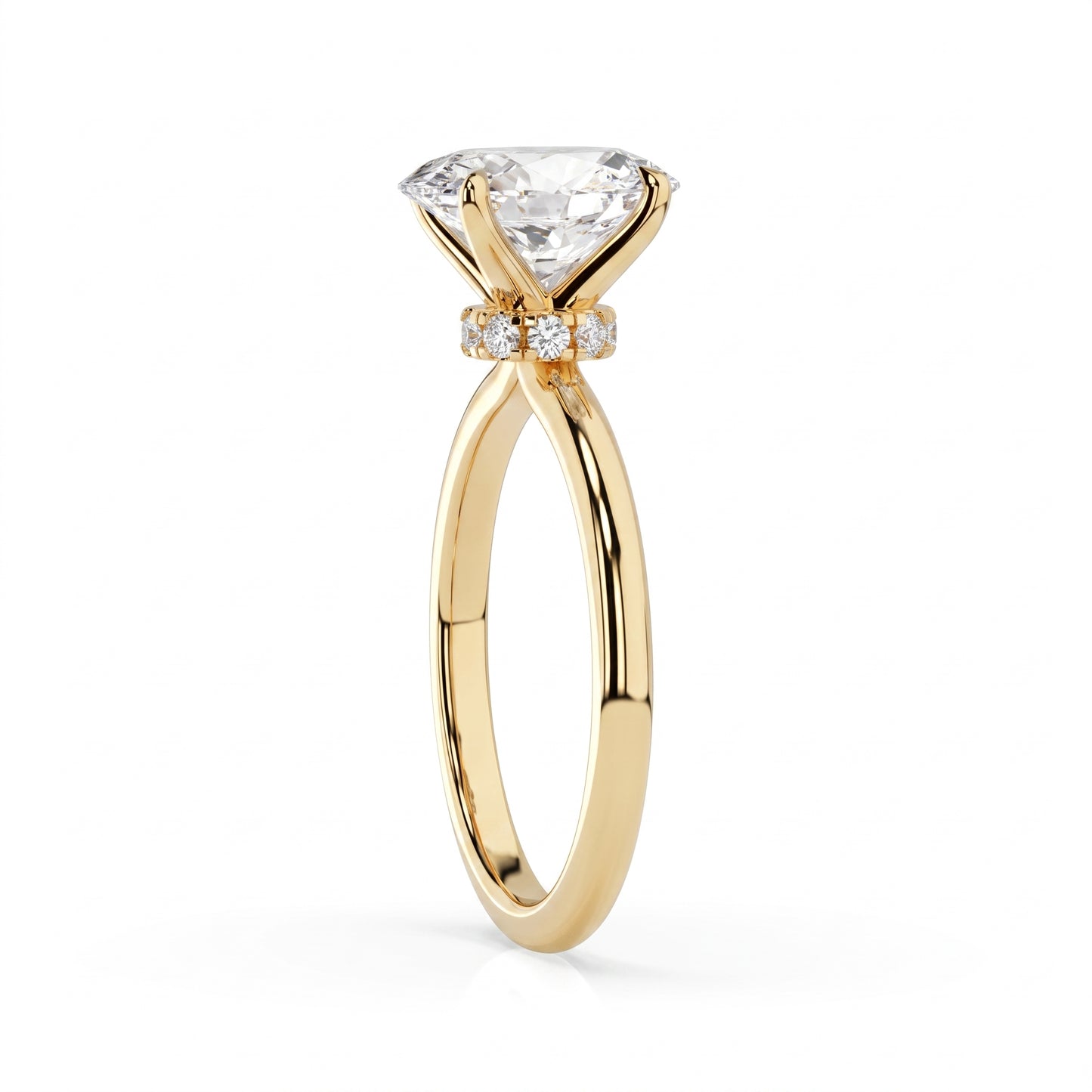 1.00CT Oval Lab Grown Diamond Hidden Halo Engagement Ring