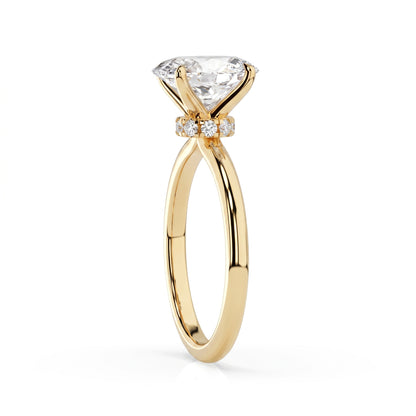 1.00CT Oval Lab Grown Diamond Hidden Halo Engagement Ring