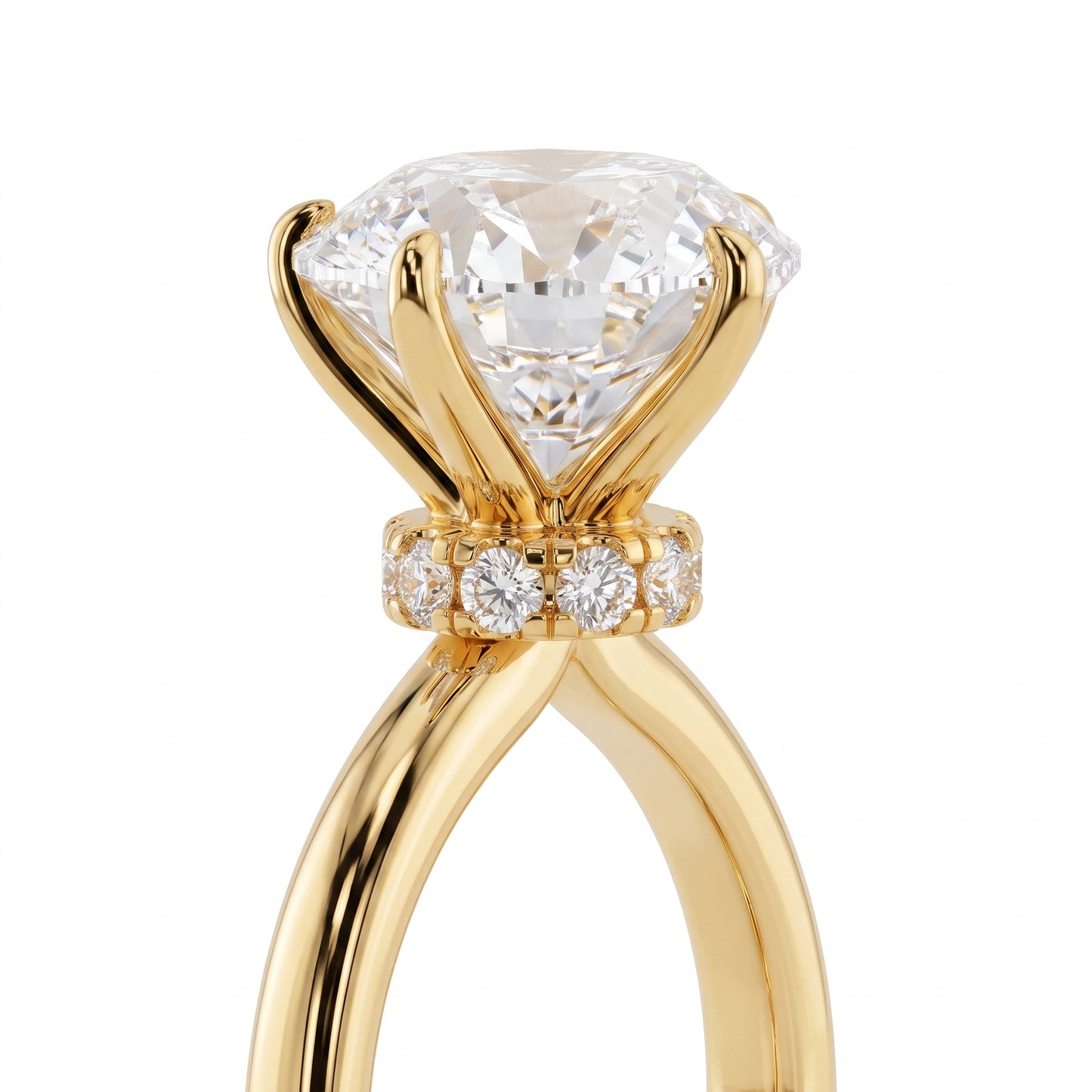 1.00CT Oval Lab Grown Diamond Hidden Halo Engagement Ring