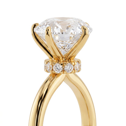 1.00CT Oval Lab Grown Diamond Hidden Halo Engagement Ring