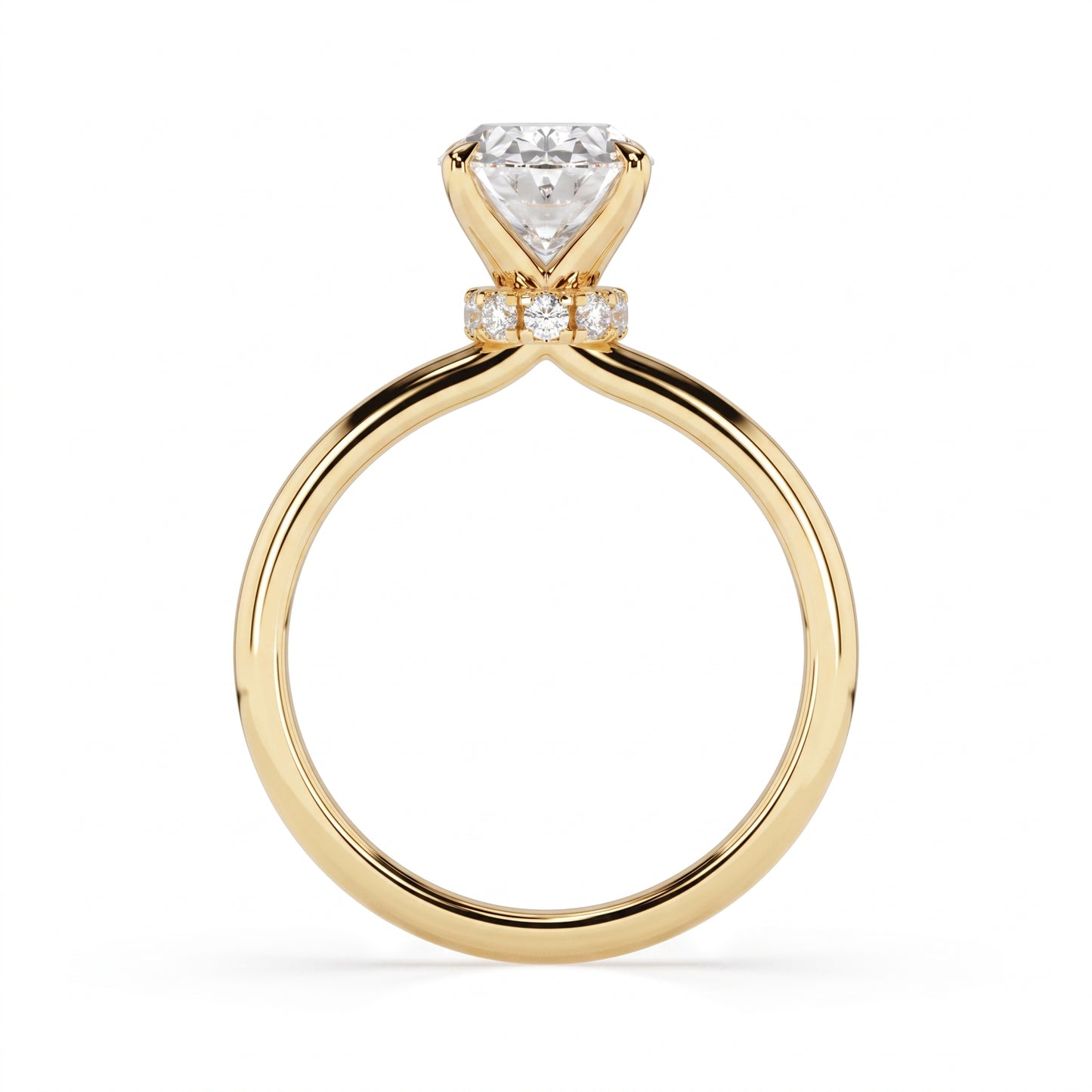 1.00CT Oval Lab Grown Diamond Hidden Halo Engagement Ring