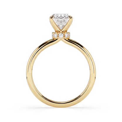 1.00CT Oval Lab Grown Diamond Hidden Halo Engagement Ring