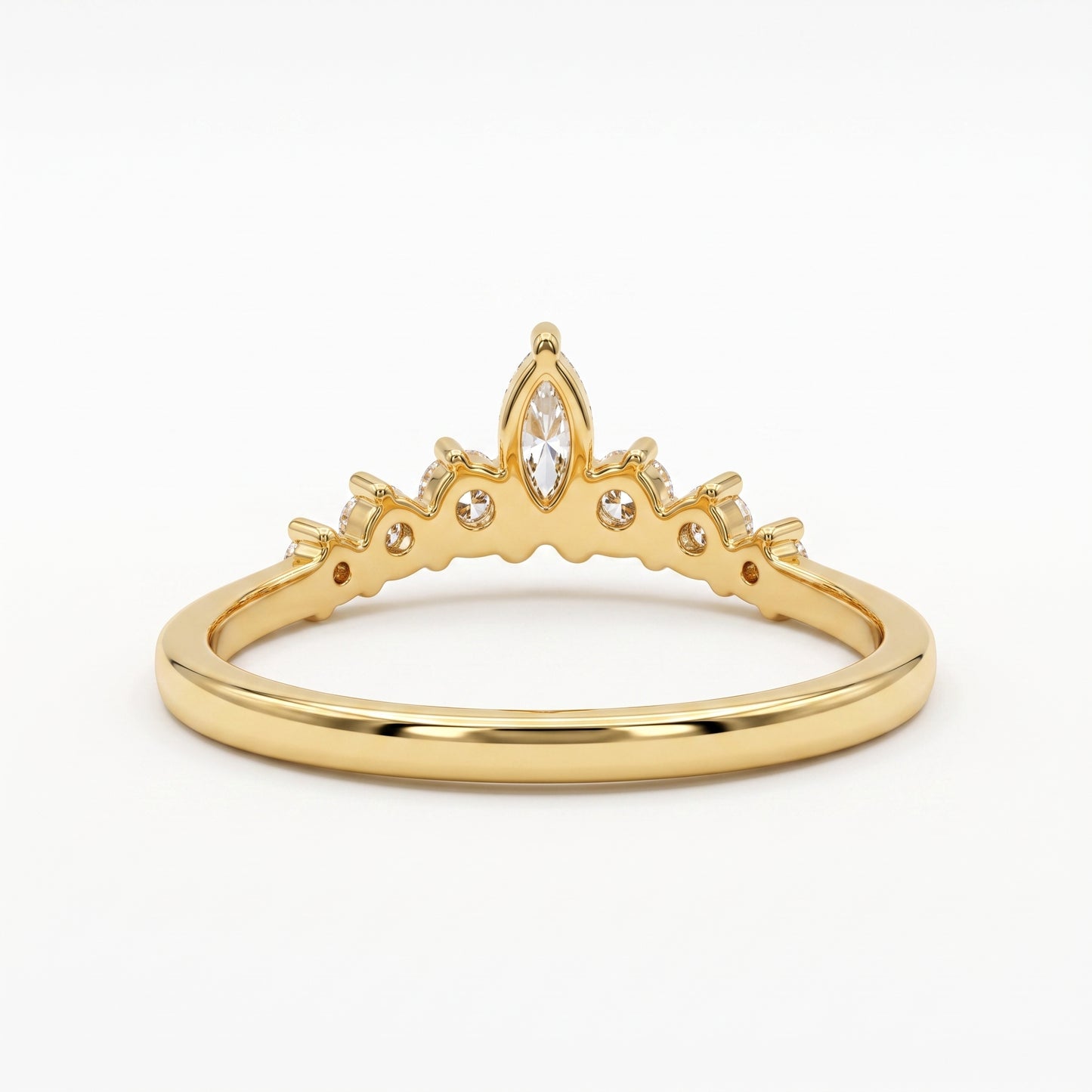 0.20 ct Marquise Lab Grown Diamond Curved Wedding Band