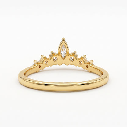0.20 ct Marquise Lab Grown Diamond Curved Wedding Band