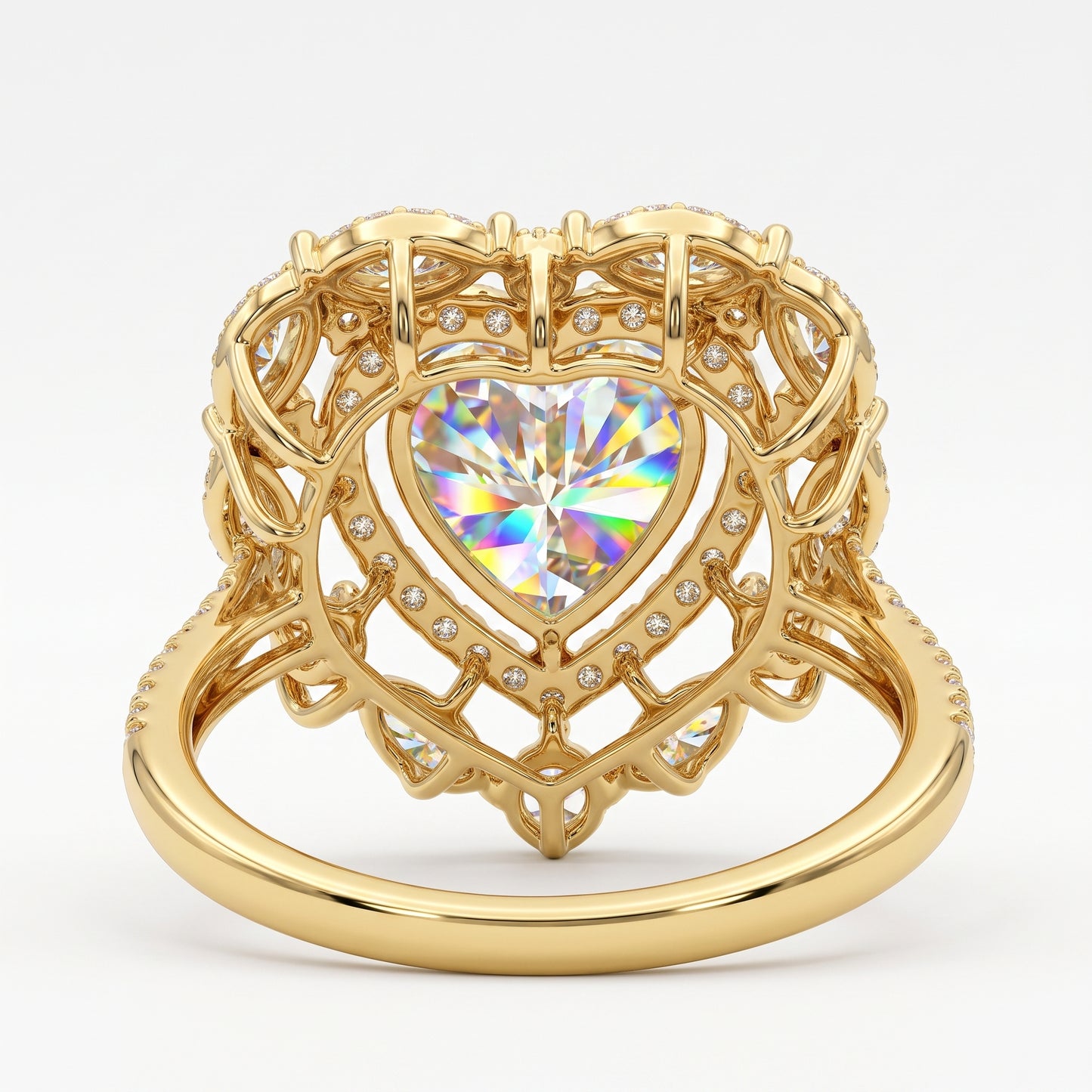 3.00CT Heart Cut Lab Grown Diamond Halo Engagement Ring