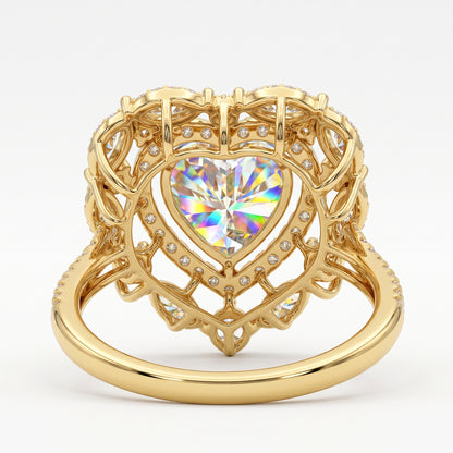 3.00CT Heart Cut Lab Grown Diamond Halo Engagement Ring