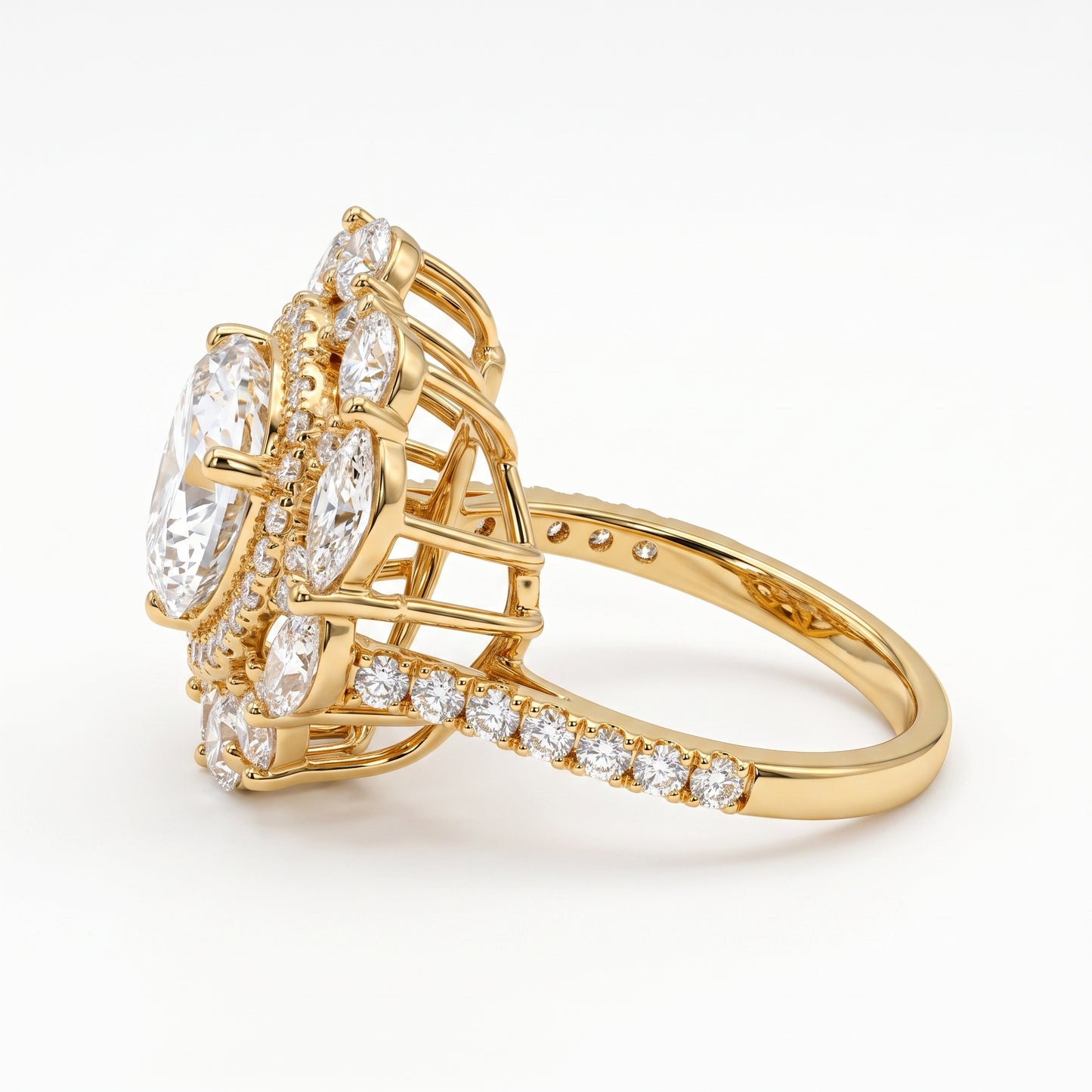 3.00CT Heart Cut Lab Grown Diamond Halo Engagement Ring