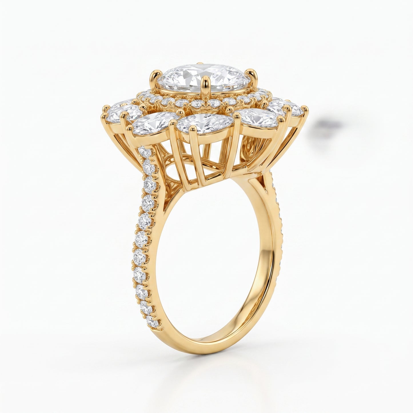 3.00CT Heart Cut Lab Grown Diamond Halo Engagement Ring