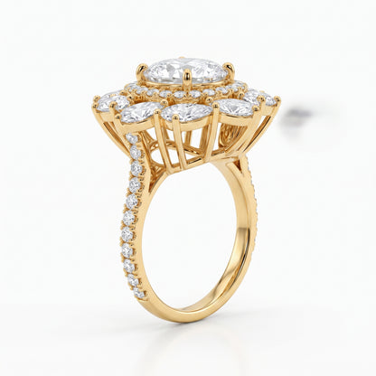 3.00CT Heart Cut Lab Grown Diamond Halo Engagement Ring