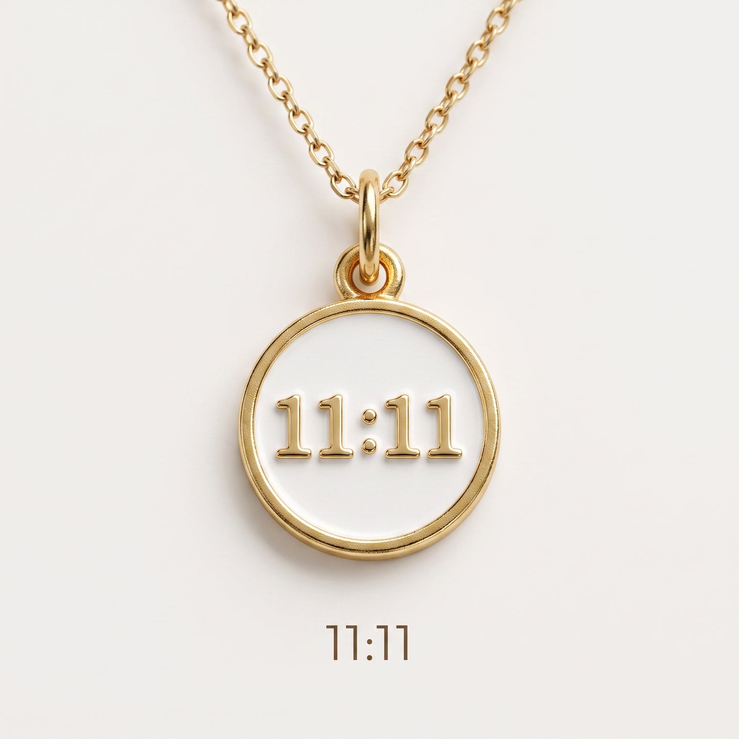 11:11 Angel Number Pendant Necklace, Manifestation Necklace 14K Gold