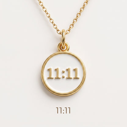 11:11 Angel Number Pendant Necklace, Manifestation Necklace 14K Gold