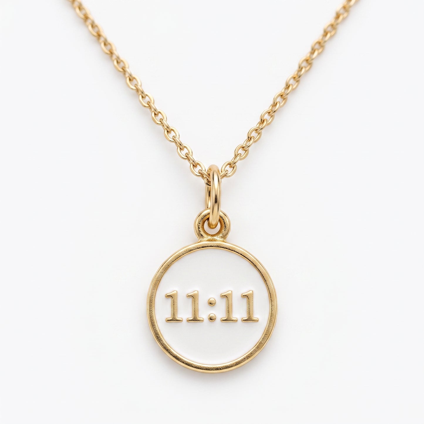 11:11 Angel Number Pendant Necklace, Manifestation Necklace 14K Gold