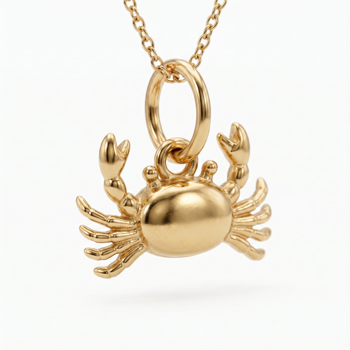 14K Gold Cancer Zodiac Crab Pendant Necklace for Women