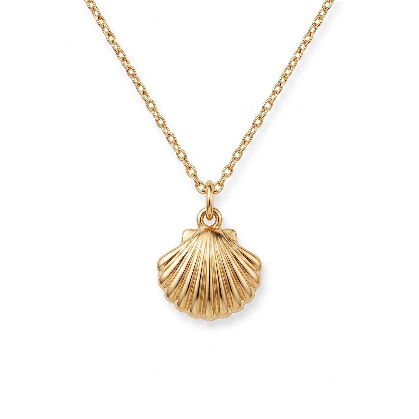Seashell Pendant Necklace, 14K Gold Shell Necklace