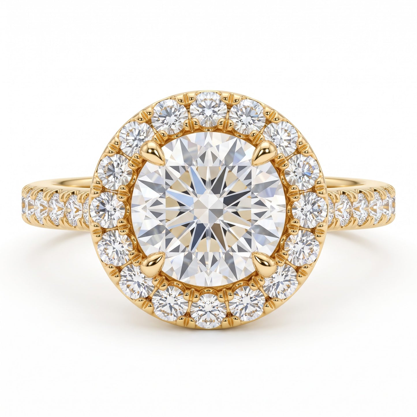 2.50ct Round Cut Lab Grown Diamond Halo Engagement Ring