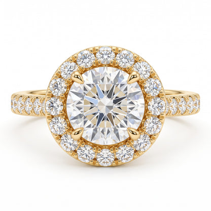 2.50ct Round Cut Lab Grown Diamond Halo Engagement Ring