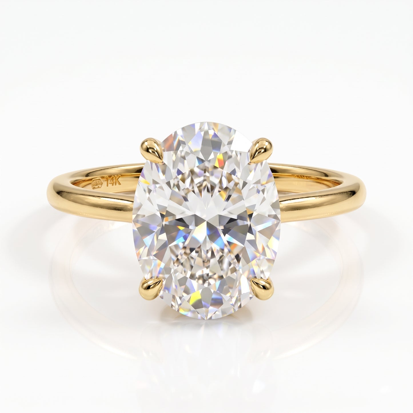 1.00CT Oval Lab Grown Diamond Hidden Halo Engagement Ring