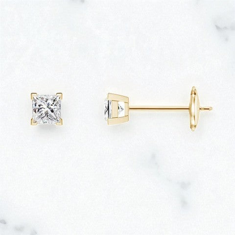 1/5ct Princess Cut Lab Grown Diamond Stud Earrings