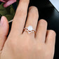 1.219ct Emerald cut moissanite engagement ring set