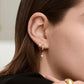 Round Cut Lab Grown Diamond Hoop Earrings • Gold Minimalist Drop Hoops