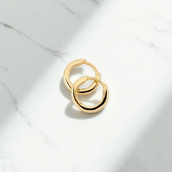 Classic Gold Tube Huggie Hoops • 14k Gold Hoops