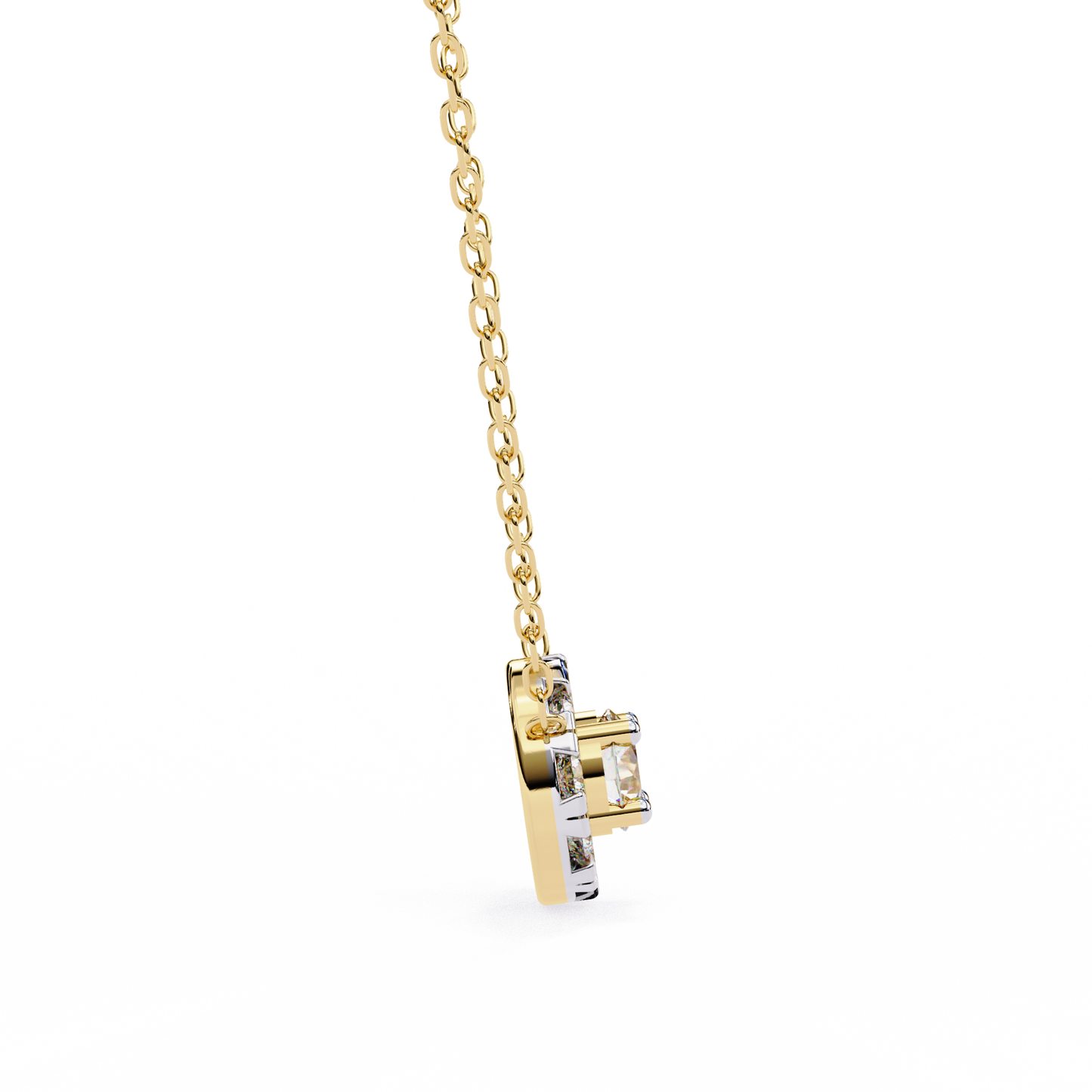 0.240ct Round Cut Lab Grown Diamond Halo Necklace