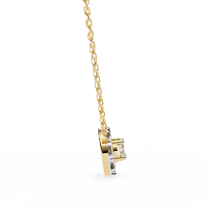 0.240ct Round Cut Lab Grown Diamond Halo Necklace